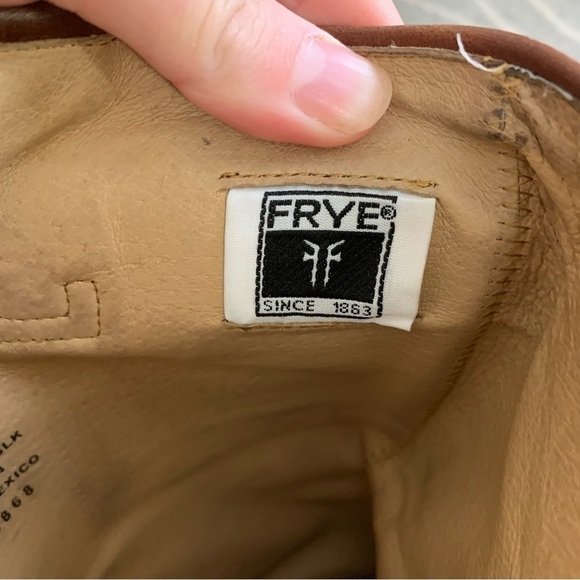 Classic Frye Cognac Paige Tall Leather Riding Boots - Picture 8 of 9